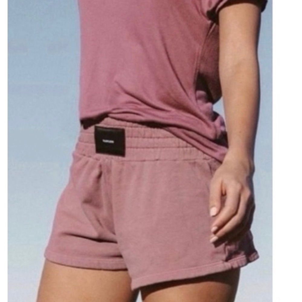Talentless Women's Logo Patch Sweat Shorts Mauve Pink Size Medium